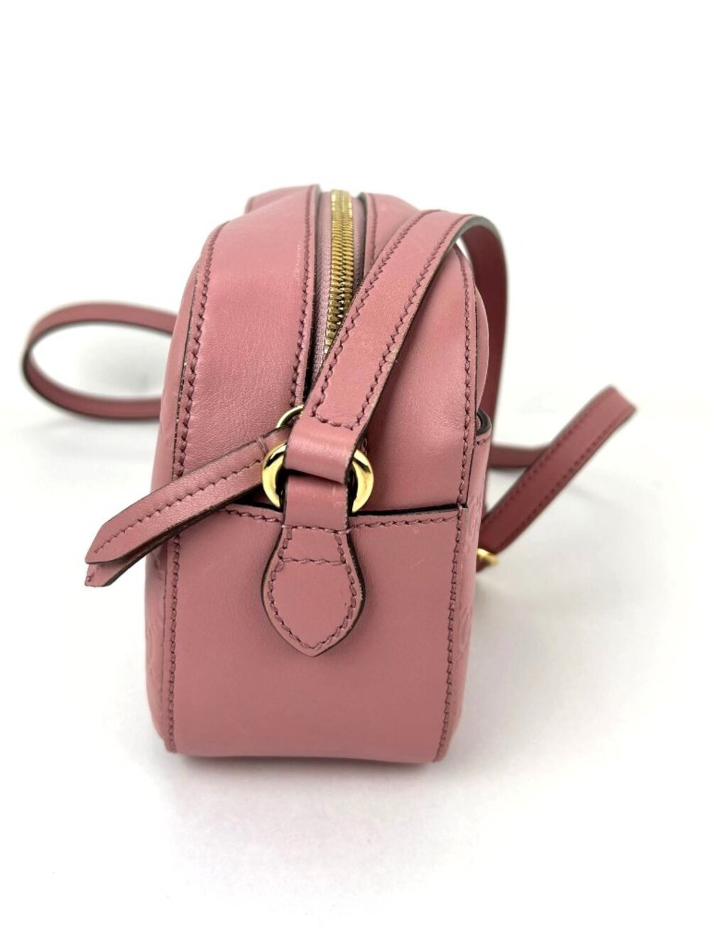 Gucci Guccissima Camera Pink Leather Crossbody Bag - Picture 13 of 15